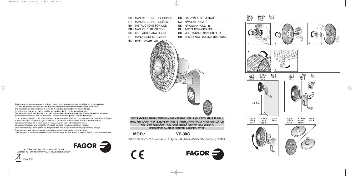 Guide utilisation  FAGOR VP-30C  de la marque FAGOR