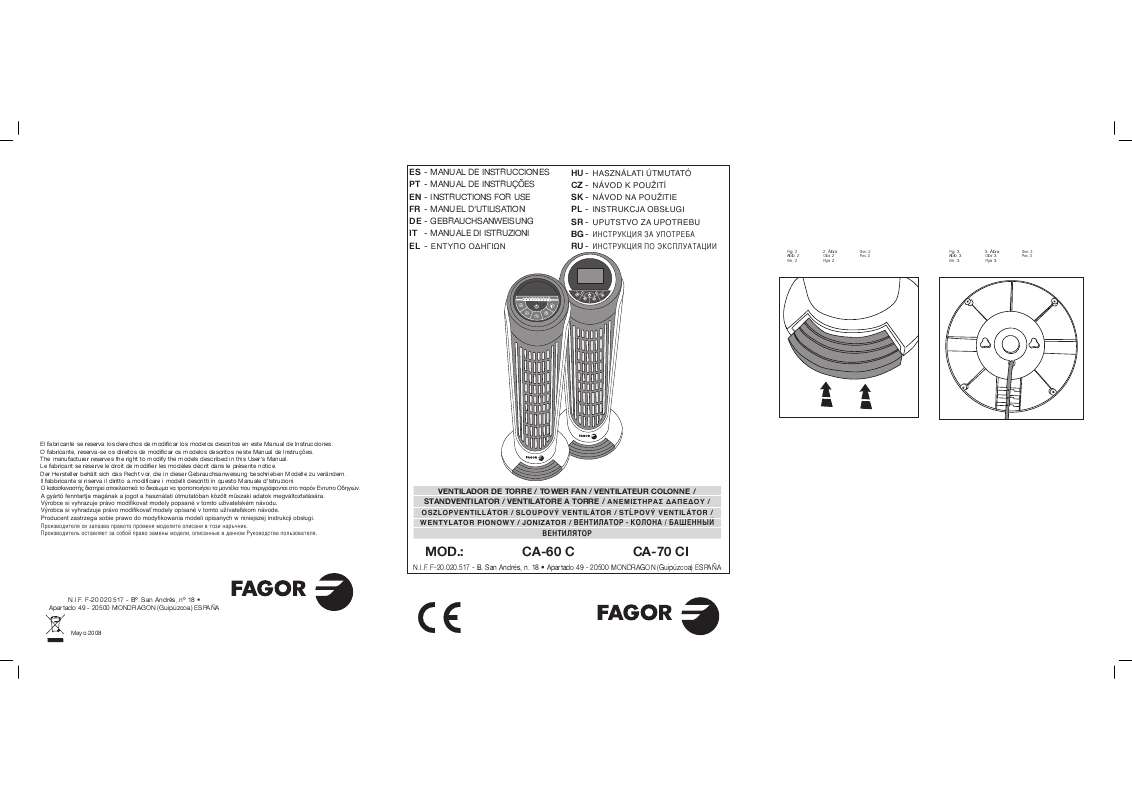 Guide utilisation  FAGOR CA-60 C  de la marque FAGOR