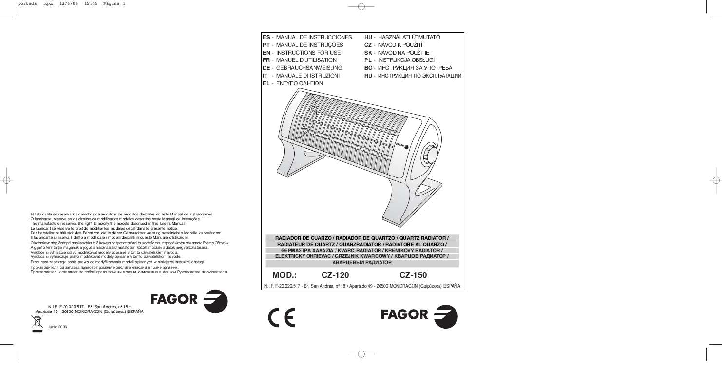 Guide utilisation  FAGOR CZ-120  de la marque FAGOR