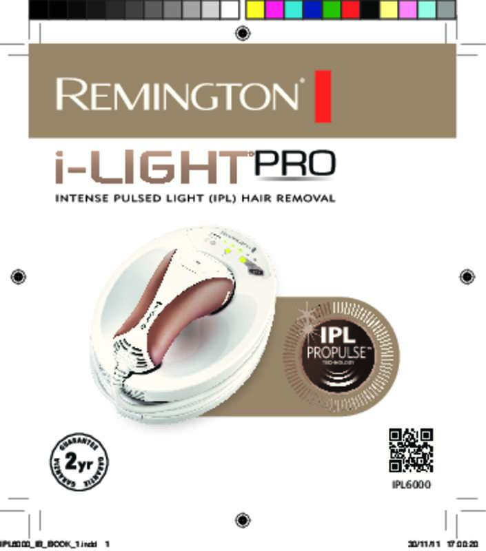 Guide utilisation REMINGTON IPL6000 I-LIGHT PRO  de la marque REMINGTON