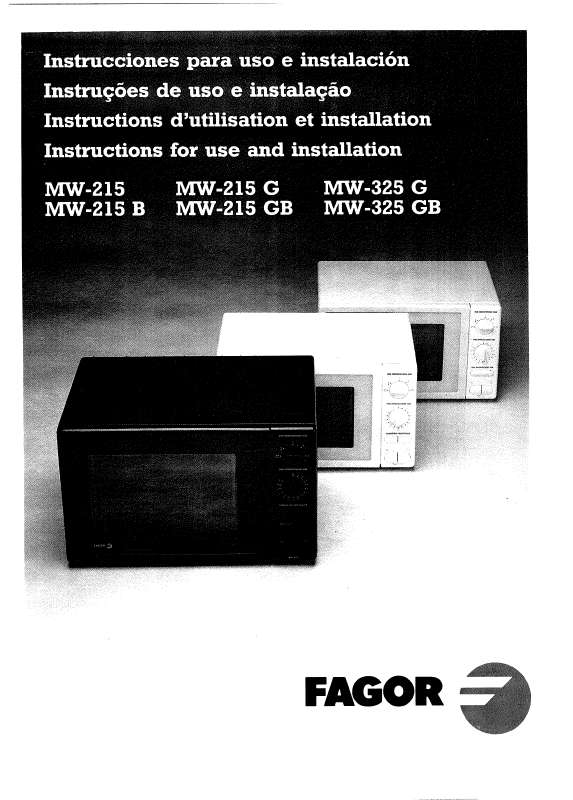 Guide utilisation FAGOR MW-215 GB de la marque FAGOR