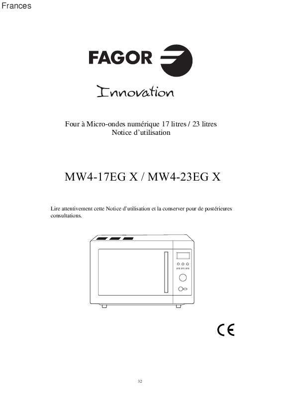 Guide utilisation FAGOR MW4-17EG X de la marque FAGOR