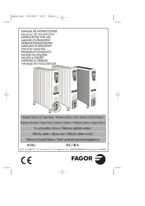Guide utilisation  FAGOR NC-2500  de la marque FAGOR