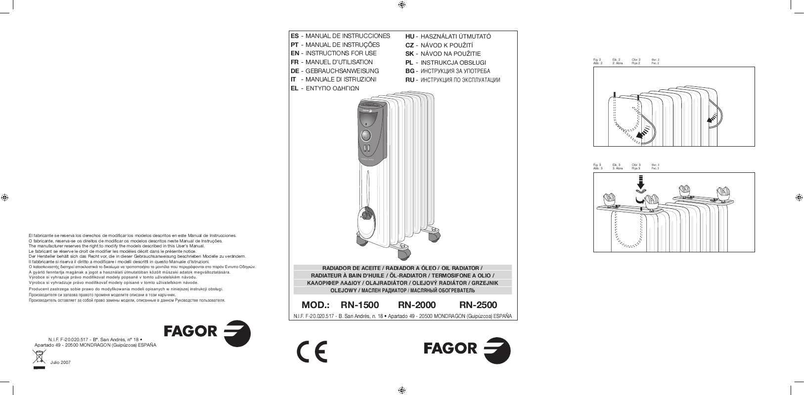 Guide utilisation  FAGOR RN-1500  de la marque FAGOR