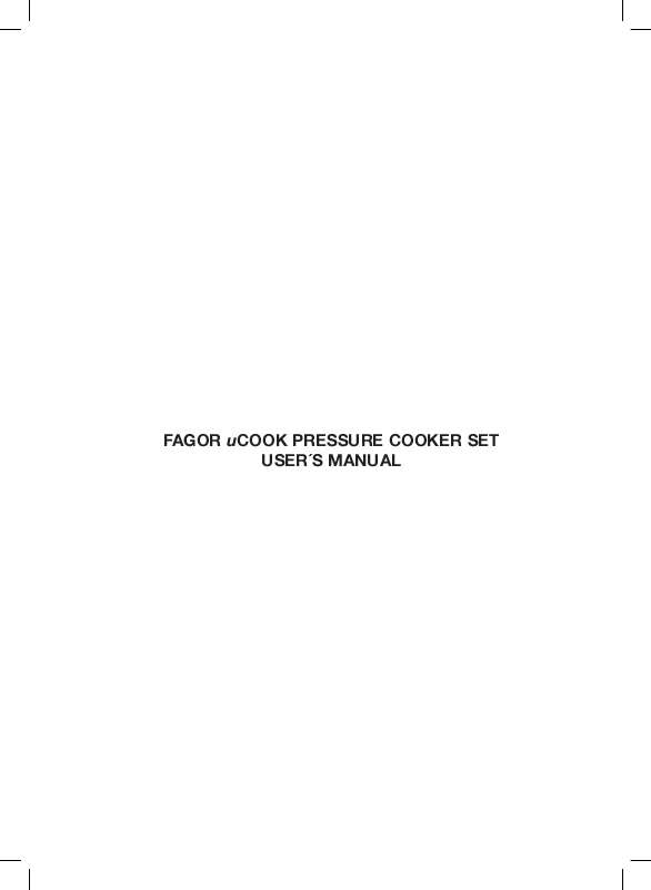Guide utilisation  FAGOR UCOOK PRESSURE COOKER SET  de la marque FAGOR
