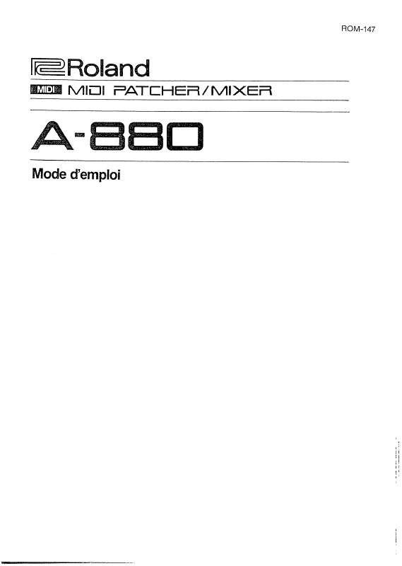 Guide utilisation  ROLAND A-880  de la marque ROLAND