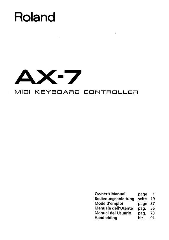 Guide utilisation  ROLAND AX-7  de la marque ROLAND