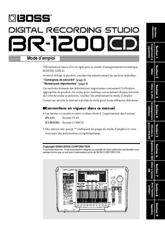 Guide utilisation  ROLAND BR-1200CD  de la marque ROLAND