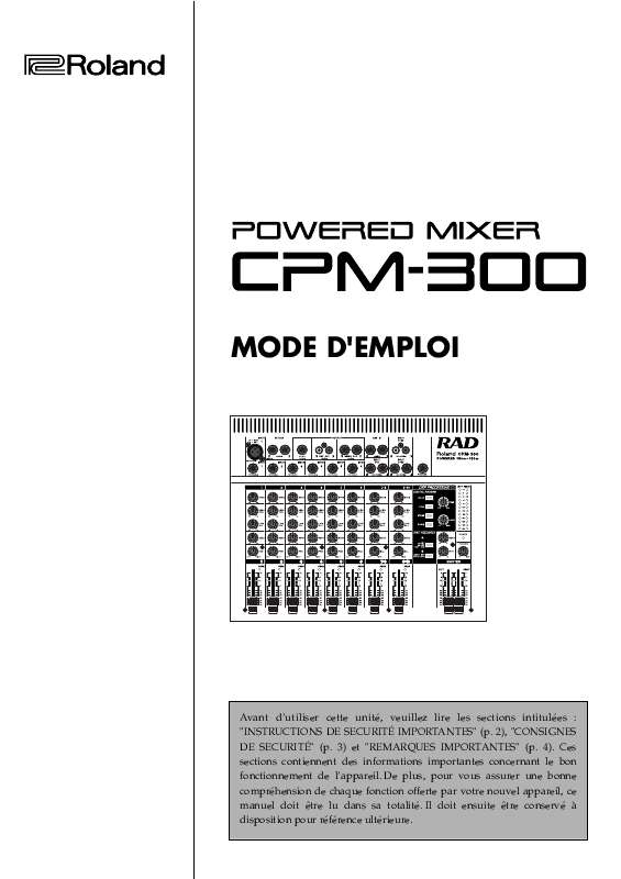 Guide utilisation  ROLAND CPM-300  de la marque ROLAND