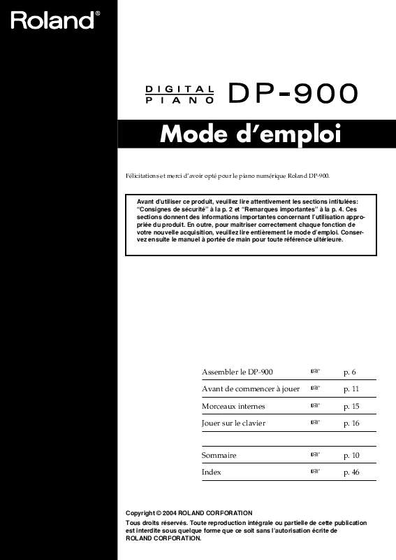 Guide utilisation  ROLAND DP-900  de la marque ROLAND
