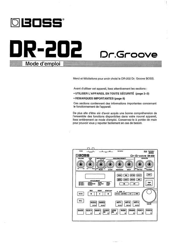 Guide utilisation  ROLAND DR-202  de la marque ROLAND