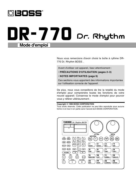 Guide utilisation  ROLAND DR-770  de la marque ROLAND