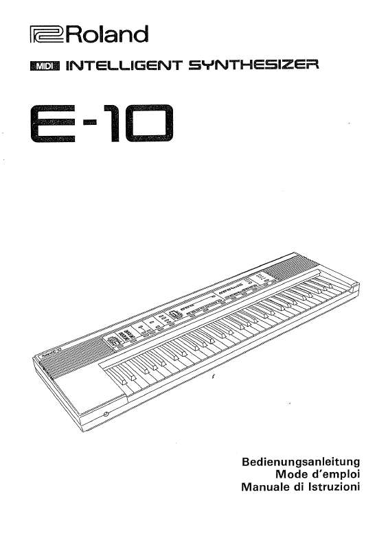 Guide utilisation  ROLAND E-10  de la marque ROLAND