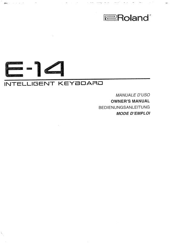 Guide utilisation  ROLAND E-14  de la marque ROLAND