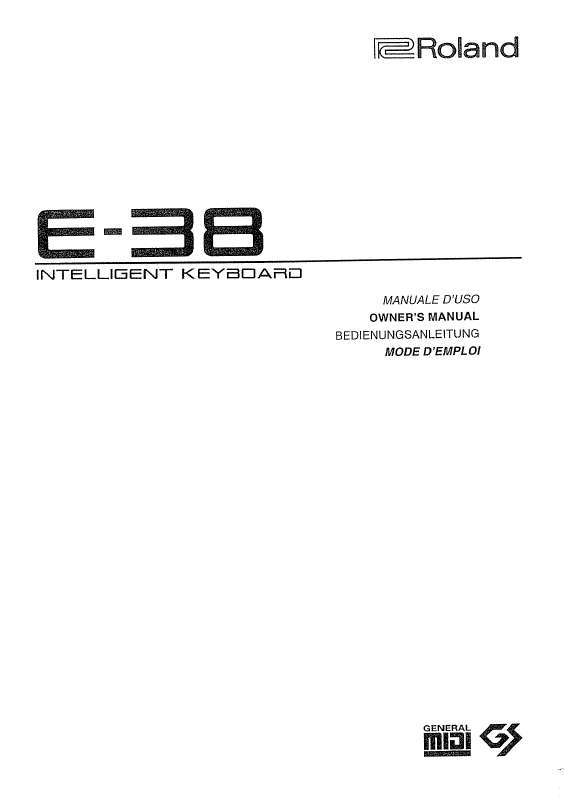Guide utilisation  ROLAND E-38  de la marque ROLAND
