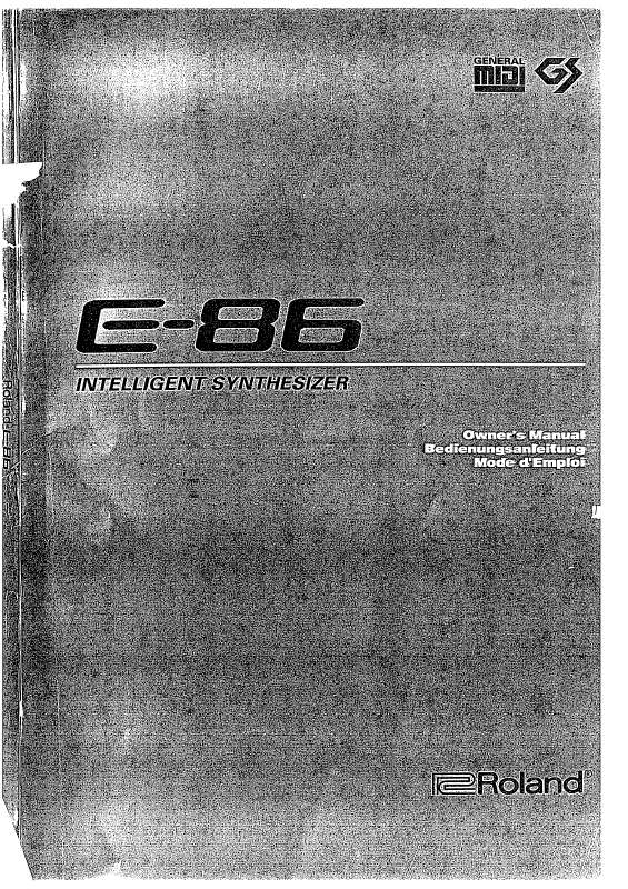 Guide utilisation  ROLAND E-86  de la marque ROLAND