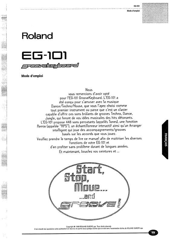 Guide utilisation  ROLAND EG-101  de la marque ROLAND