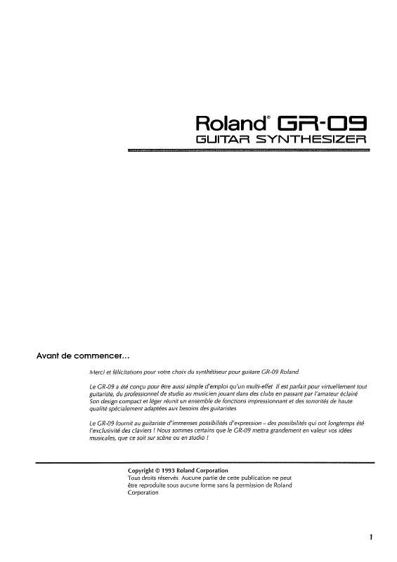 Guide utilisation  ROLAND GR-09  de la marque ROLAND