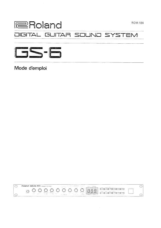Guide utilisation  ROLAND GS-6  de la marque ROLAND