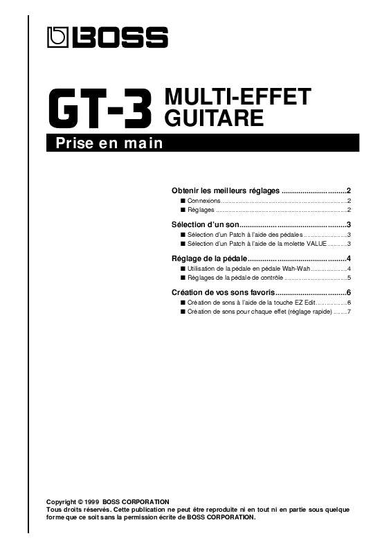Guide utilisation  ROLAND GT-3  de la marque ROLAND
