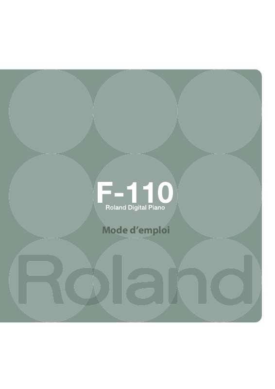 Guide utilisation  ROLAND F-110  de la marque ROLAND