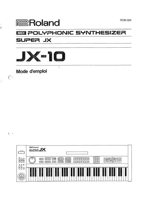 Guide utilisation  ROLAND JX-10  de la marque ROLAND