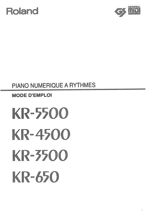 Guide utilisation  ROLAND KR-3500  de la marque ROLAND