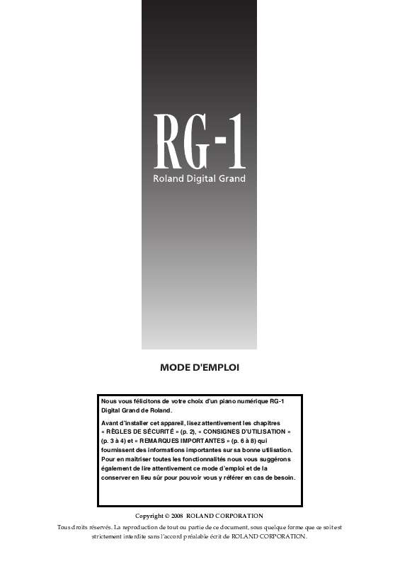 Guide utilisation  ROLAND RG-1  de la marque ROLAND