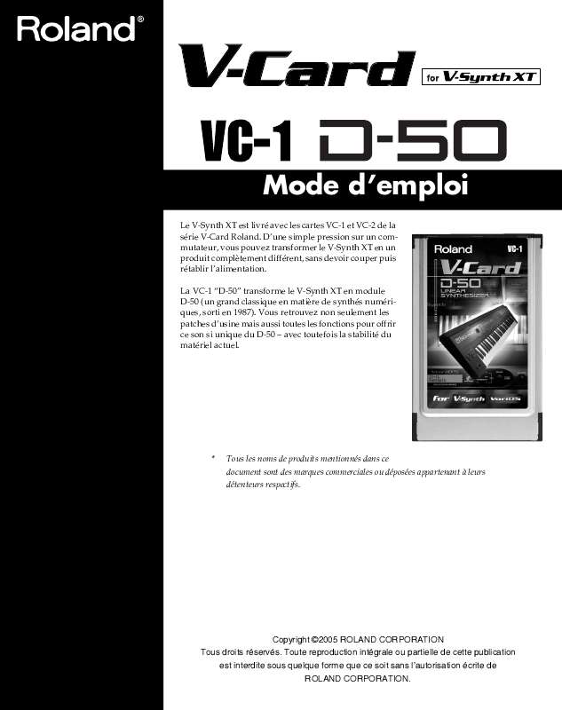 Guide utilisation  ROLAND VC-1XT  de la marque ROLAND