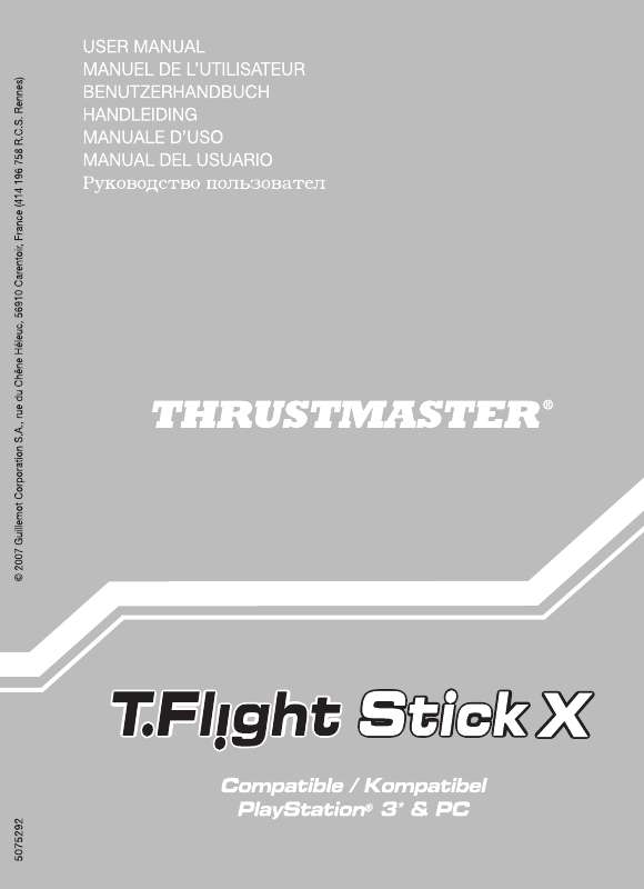 Guide utilisation THRUSTMASTER T-FLIGHT STICK X  de la marque THRUSTMASTER