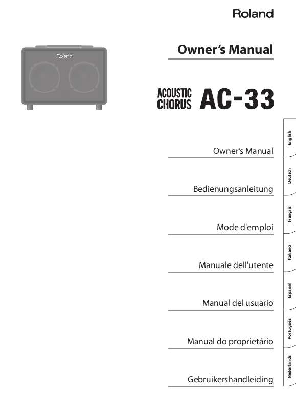 Guide utilisation  ROLAND AC-33  de la marque ROLAND