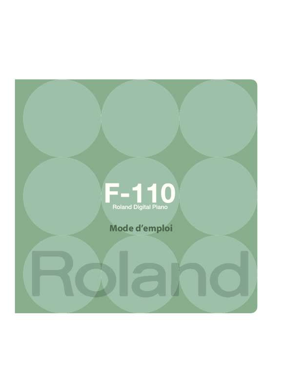Guide utilisation  ROLAND F-110-SB  de la marque ROLAND