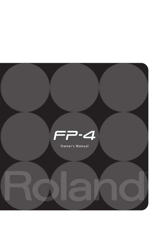 Guide utilisation  ROLAND FP-4-BK  de la marque ROLAND