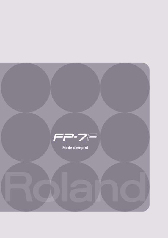 Guide utilisation  ROLAND FP-7F-WH  de la marque ROLAND