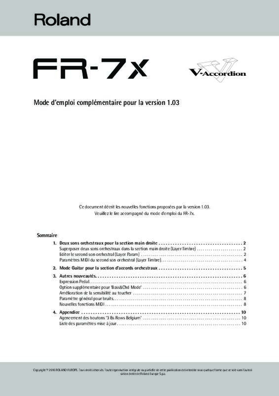 Guide utilisation  ROLAND FR-7XB  de la marque ROLAND
