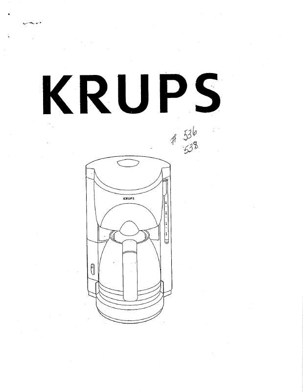 Guide utilisation KRUPS PROCAFE II F536 de la marque KRUPS