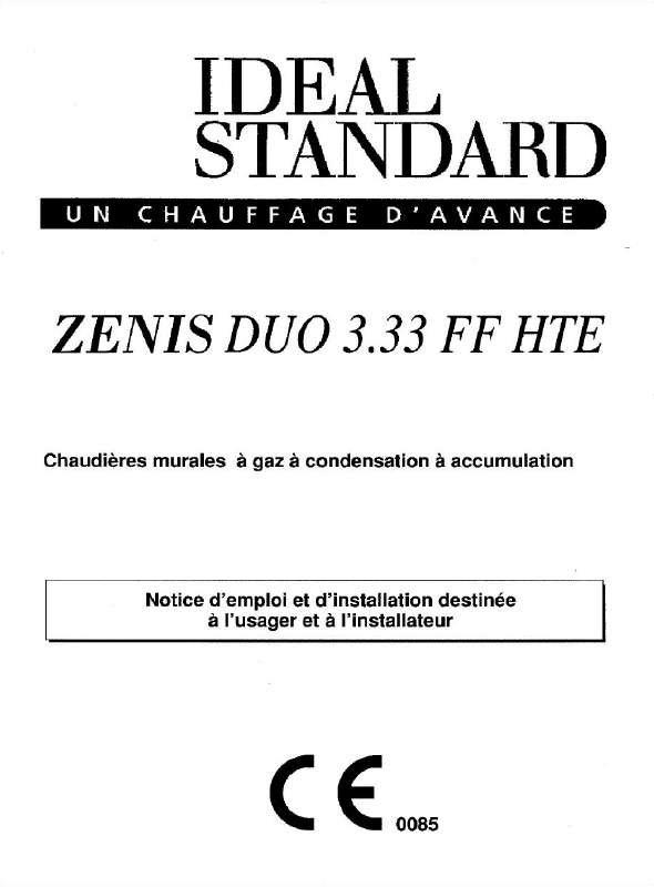 Guide utilisation  IDEAL STANDARD ZENIS DUO 3.33 FF HTE  de la marque IDEAL STANDARD