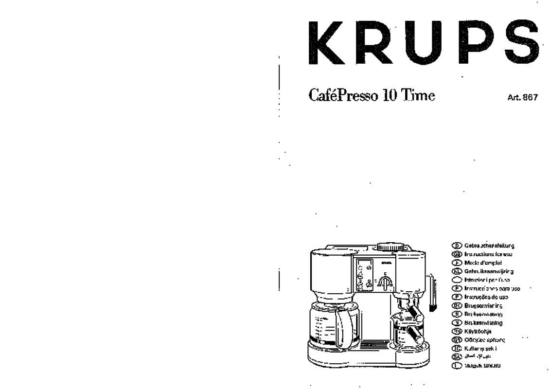 Guide utilisation KRUPS F867 de la marque KRUPS