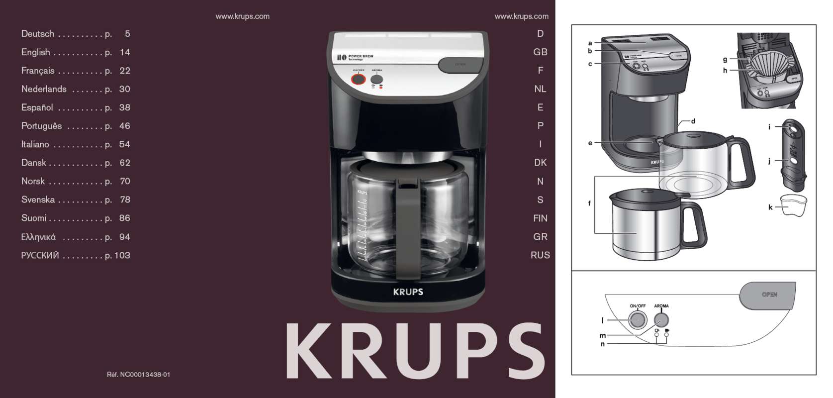 Guide utilisation KRUPS KM5005 de la marque KRUPS