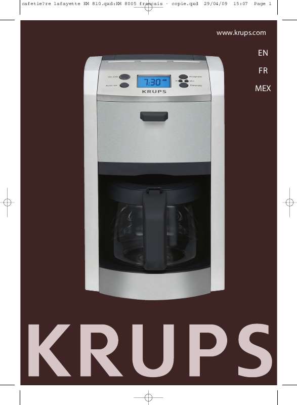 Guide utilisation KRUPS KM8105 de la marque KRUPS