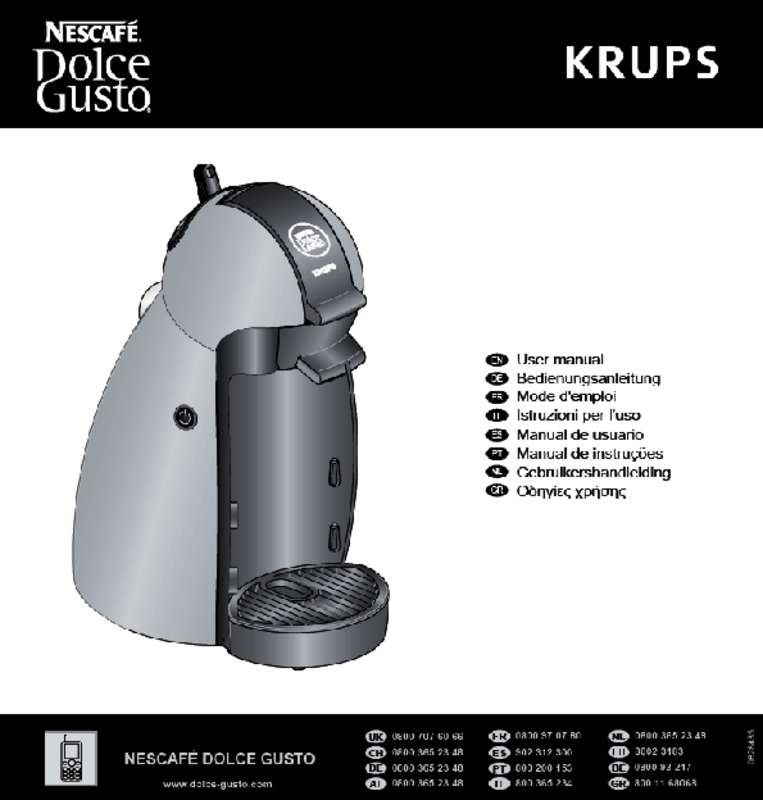 Guide utilisation KRUPS YY1050 DOLCE GUSTO de la marque KRUPS