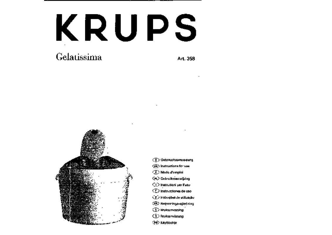 Guide utilisation KRUPS 358 de la marque KRUPS