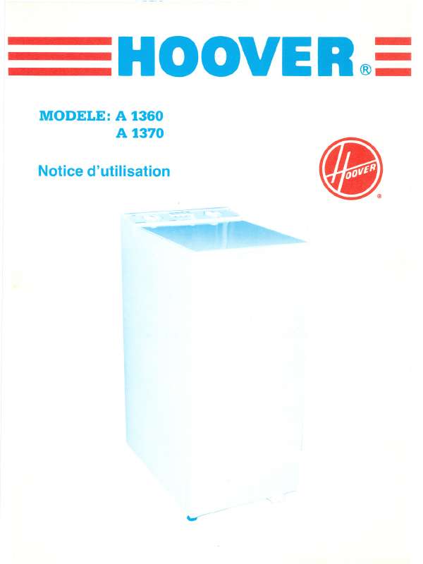 Guide utilisation HOOVER A 1360 de la marque HOOVER