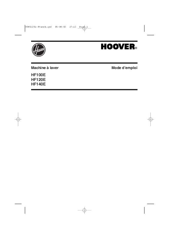 Guide utilisation  HOOVER HF100E  de la marque HOOVER