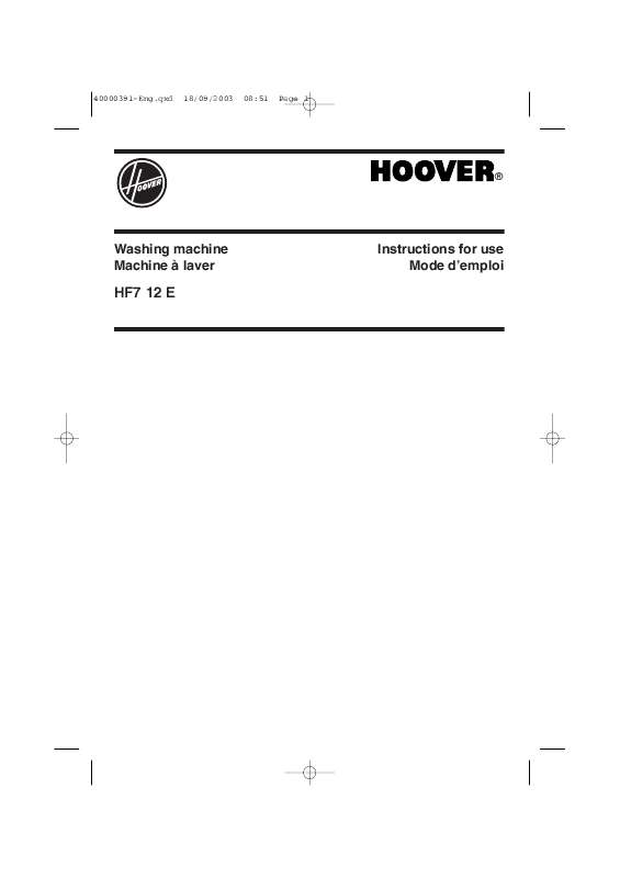 Guide utilisation  HOOVER HF7 12 E  de la marque HOOVER