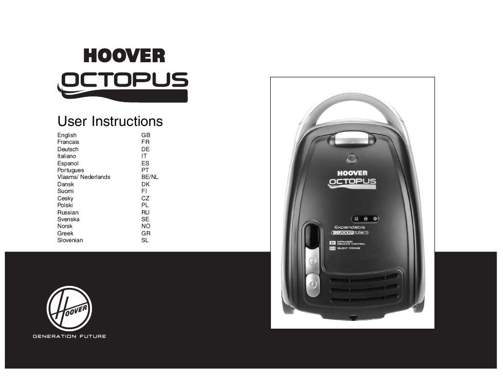 Guide utilisation  HOOVER OCTOPUS  de la marque HOOVER