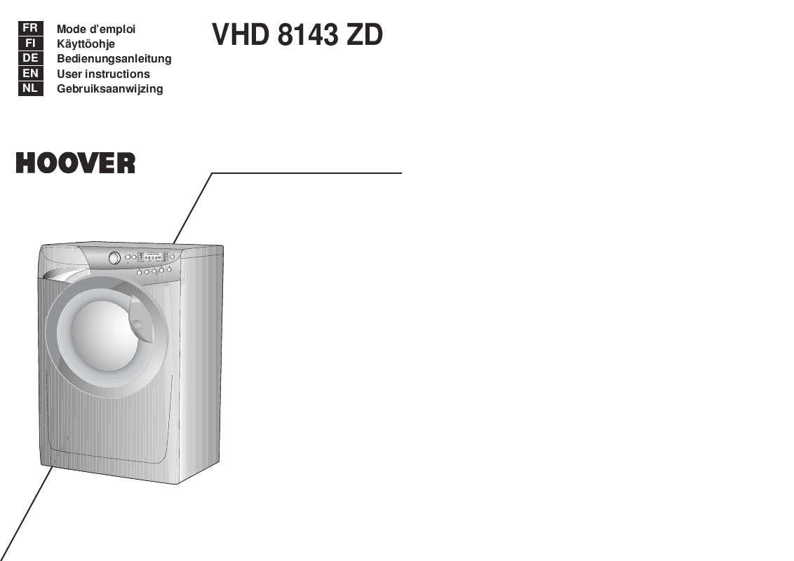 Guide utilisation  HOOVER VHD 8143 ZD  de la marque HOOVER
