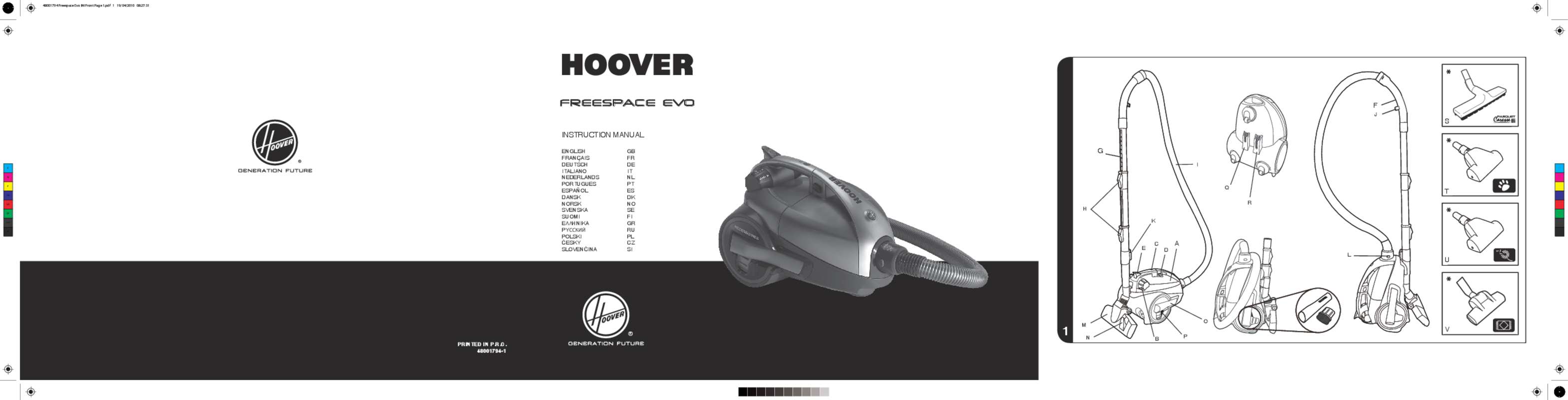 Guide utilisation HOOVER FREESPACE EVO TFV2015 de la marque HOOVER