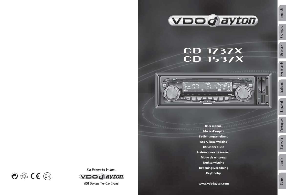 Guide utilisation VDO DAYTON CD 1737 X  de la marque VDO DAYTON