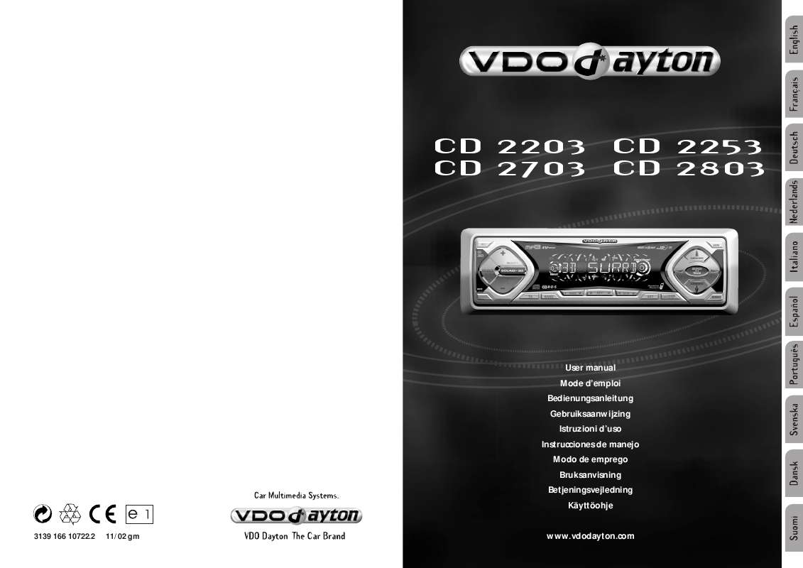 Guide utilisation VDO DAYTON CD 2803  de la marque VDO DAYTON